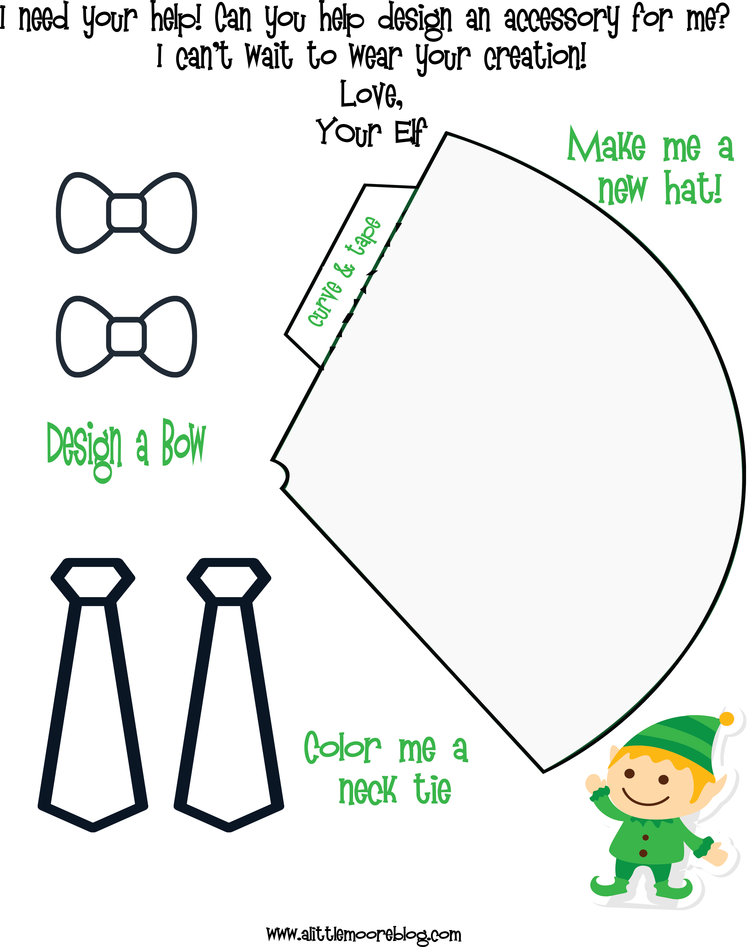 Design your own elf on the shelf accessory with a free printable